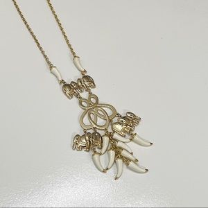 Lilly Pulitzer Long Necklace Charm Elephant Enamel Tusk